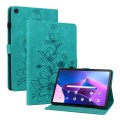 For Lenovo Tab M10 Plus 10.6 3rd Gen Lily Embossed Leather Tablet Case(Green)