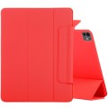 For iPad Pro 11 2024 Double-sided Clip Fixed Buckle Magnetic PU Leather Smart Tablet Case(Red)