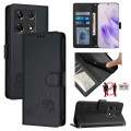 For Infinix Note 30 5G x6711 Cat Rat Embossed Pattern RFID Leather Phone Case with Lanyard(Black)