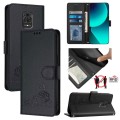For Xiaomi Redmi Note 9 Pro 4G Cat Rat Embossed Pattern RFID Leather Phone Case with Lanyard(Black)