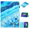 For iPad Pro 11 2024 Coloured Drawing Stitching Smart Leather Tablet Case(Blue Marble)