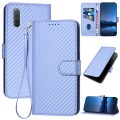For Xiaomi Mi CC9e YX0070 Carbon Fiber Buckle Leather Phone Case with Lanyard(Light Purple)