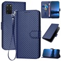 For Samsung Galaxy S20+ YX0070 Carbon Fiber Buckle Leather Phone Case with Lanyard(Royal Blue)