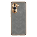 For Huawei nova 10 Pro Electroplating Lambskin Leather Phone Case(Grey)