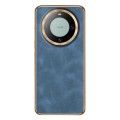 For Huawei Mate 60 Electroplating Lambskin Leather Phone Case(Blue)