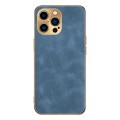 For iPhone 15 Pro Electroplating Lambskin Leather Phone Case(Blue)