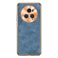 For Honor Magic5 Pro Electroplating Lambskin Leather Phone Case(Blue)