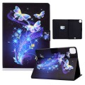 For iPad Pro 11 2024 Voltage Colored Drawing Smart Leather Tablet Case(Butterflies Flower)
