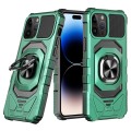 For iPhone 14 Pro Magnetic Ring Holder Phone Case(Dark Green)