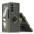 For Samsung Galaxy Z Fold6 Q Shadow 1 Series TPU + PC Phone Case with Ring(Army Green)