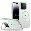 For iPhone 14 Pro Max J2 High Transparent MagSafe Magnetic Frame Holder Phone Case(Matcha Green)