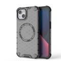 For iPhone 13 Honeycomb Magnetic Ring Shockproof Phone Case(Black)