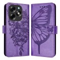 For Itel S23+ Embossed Butterfly Leather Phone Case(Light Purple)