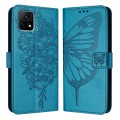 For vivo Y52s 5G / iQOO U3 / Y31s 5G Embossed Butterfly Leather Phone Case(Blue)