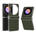 For ZTE nubia Flip 3 in 1 Woven Texture Frosted Translucent Frame PU Phone Case(Green)