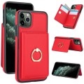 For iPhone 11 Pro Max RFID Anti-theft Card Ring Holder Phone Case(Red)