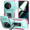 For OnePlus 11 5G Sliding Camshield Holder Phone Case(Grey Green + Pink)