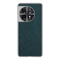 For OnePlus 11 Silver Edge Cross Texture PU Leather Phone Case(Dark Green)