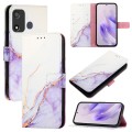 For itel P17 / A27 PT003 Marble Pattern Flip Leather Phone Case(White Purple)