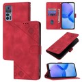 For TCL 30+ Skin Feel Embossed Leather Phone Case(Red)