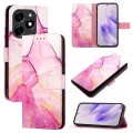 For Tecno Spark 20 PT003 Marble Pattern Flip Leather Phone Case(Pink Purple Gold)