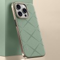 For iPhone 13 Pro Max Plain Leather PC Phone Case(Green)