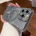 For iPhone 12 Pro Max Diamond Gradient Glitter Plated MagSafe Phone Case(Silver)