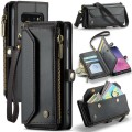 For Samsung Galaxy S10 CaseMe C36 Card Slots Zipper Wallet RFID Anti-theft Leather Phone Case(Black)
