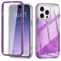 For iPhone 15 Pro Max IMD Gradient Feather PC + TPU Phone Case(Purple)