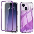 For iPhone 15 Plus IMD Gradient Feather PC + TPU Phone Case(Purple)
