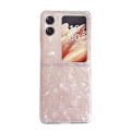 For OPPO Find N2 Flip Pearlescent Shell Texture Phone Case(Pink)
