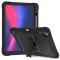 For iPad Pro 13 2024 Shockproof Silicone Hybrid PC Tablet Case with Holder(Black)