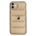 For iPhone 12 Eiderdown Airbag Glossy TPU Phone Case(Transparent Black)