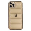 For iPhone 13 Pro Max Eiderdown Airbag Glossy TPU Phone Case(Transparent Black)