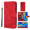 For Huawei P30 Lite Skin Feel Geometric Lines Leather Phone Case(Red)