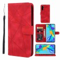 For Huawei P30 Pro Skin Feel Geometric Lines Leather Phone Case(Red)