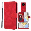 For Honor X9 Skin Feel Geometric Lines Leather Phone Case(Red)
