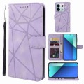 For Xiaomi Redmi Note 13 4G Global Skin Feel Geometric Lines Leather Phone Case(Purple)