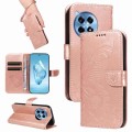 For OnePlus 12R Swallowtail Butterfly Embossed Leather Phone Case(Rose Gold)