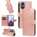 For OnePlus Nord N20 5G / OPPO A96 5G Swallowtail Butterfly Embossed Leather Phone Case(Rose Gold)