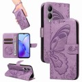 For vivo Y17s 4G Swallowtail Butterfly Embossed Leather Phone Case(Purple)