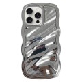 For iPhone 15 Pro Max Wave Plated PC Hybrid TPU Phone Case(Silver)