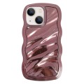 For iPhone 14 Wave Plated PC Hybrid TPU Phone Case(Rose Gold)