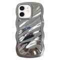 For iPhone 12 Wave Plated PC Hybrid TPU Phone Case(Silver)