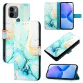 For Xiaomi Redmi A2+ / Poco C51 PT003 Marble Pattern Flip Leather Phone Case(Green)