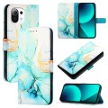 For Xiaomi 11 Lite 5G NE PT003 Marble Pattern Flip Leather Phone Case(Green)