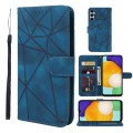 For Samsung Galaxy A13 5G Skin Feel Geometric Lines Leather Phone Case(Blue)