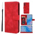 For Samsung Galaxy Note10 Skin Feel Geometric Lines Leather Phone Case(Red)