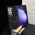 For Samsung Galaxy Z Fold3 Glitter MagSafe PC Phone Case(Black)
