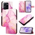 For vivo Y35 4G / Y22s 4G / Y22 4G Global PT003 Marble Pattern Flip Leather Phone Case(Pink Purple G